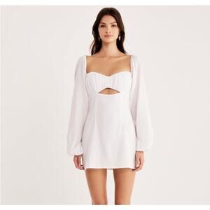 NWT Rumer Delilah Long Sleeve Mini Dress White Size Large